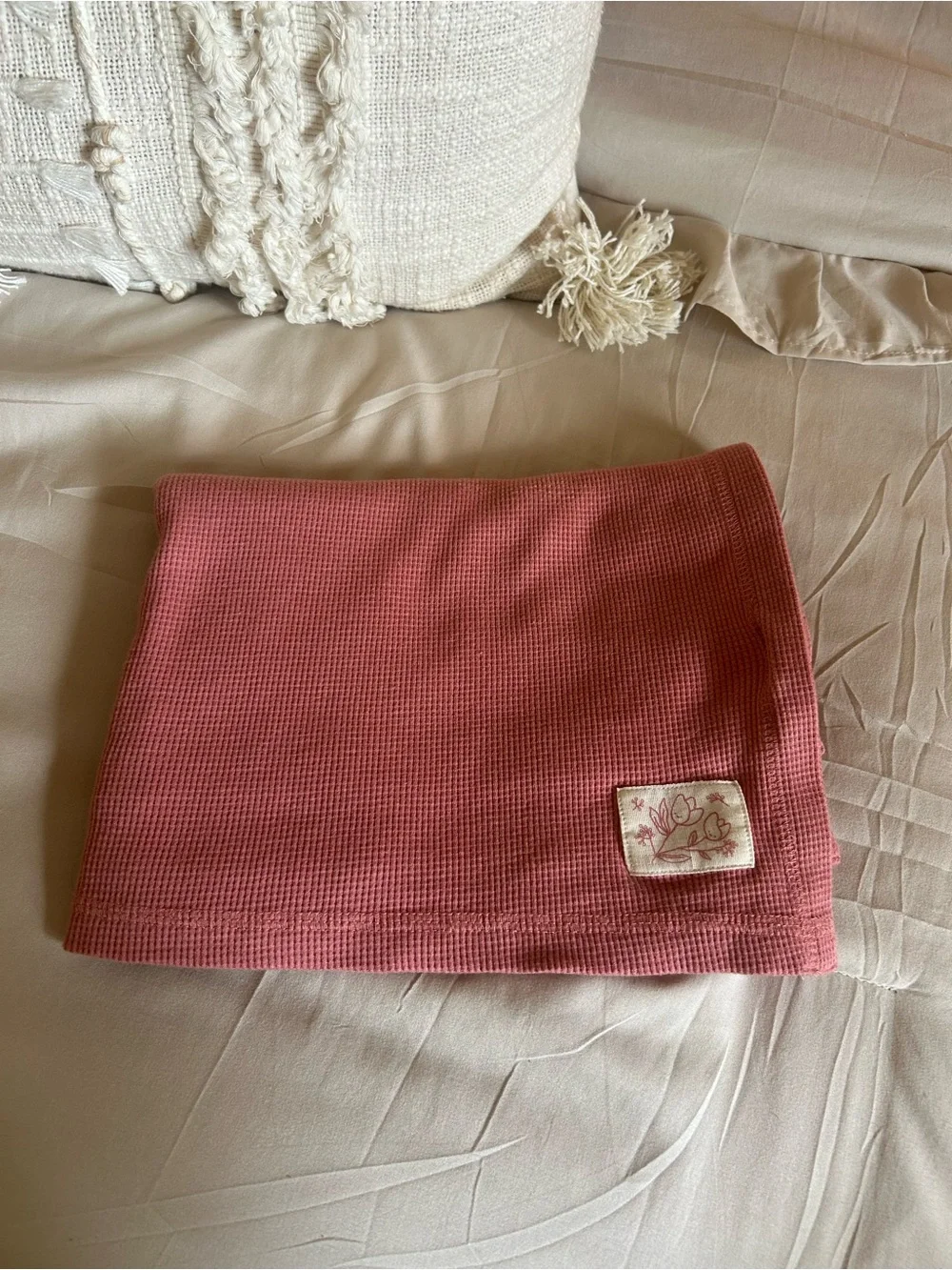 Carter’s - baby waffle knit blanket in soft rose pink